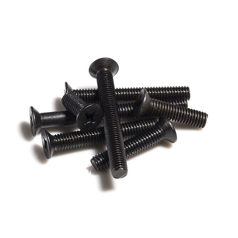 5m3m4 十字平头螺丝发黑沉头螺钉螺杆黑色环保gb819紧固件km