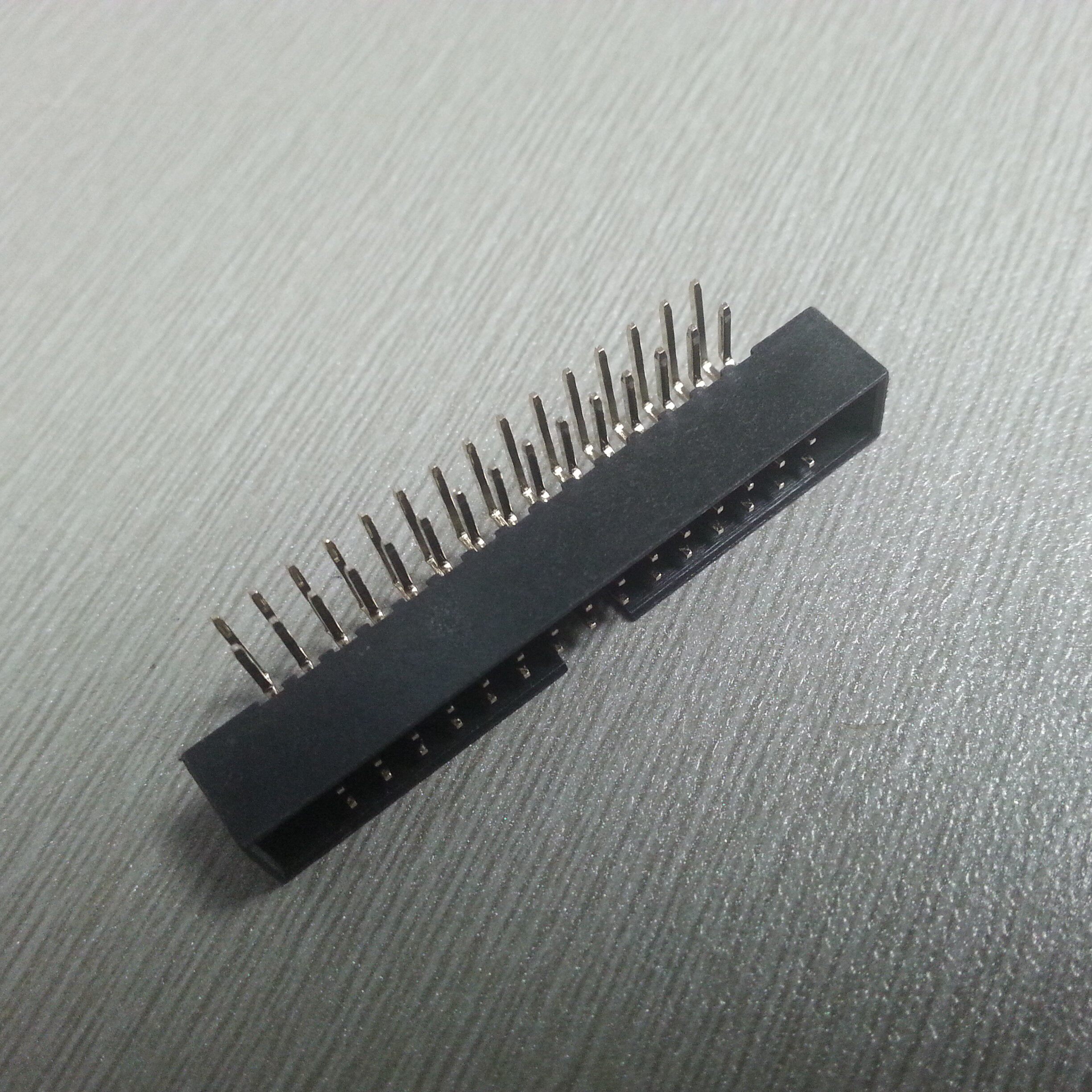 简牛间距弯脚连接器30pin弯插针座15pin双排弯针连接器