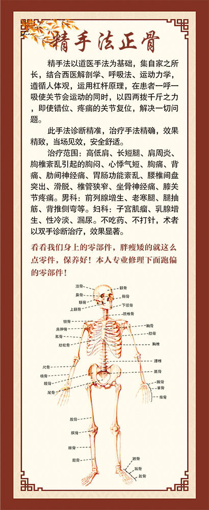 中医正骨推拿整脊介绍骨骼穴位位图1567海报写真