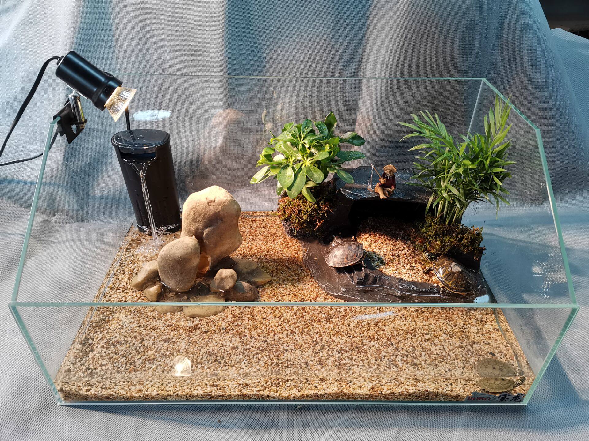 晒台仿真岩石乌龟造景爬梯水龟晒背台巴西龟草造景