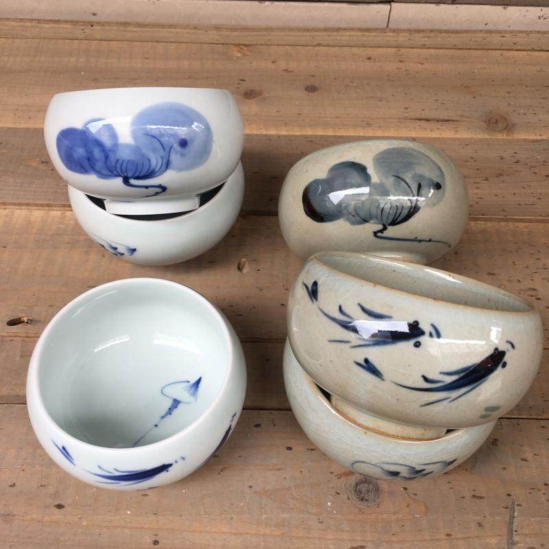 景德镇手绘陶瓷小钵荷韵荷花荷叶小碗青花瓷烟灰缸碗