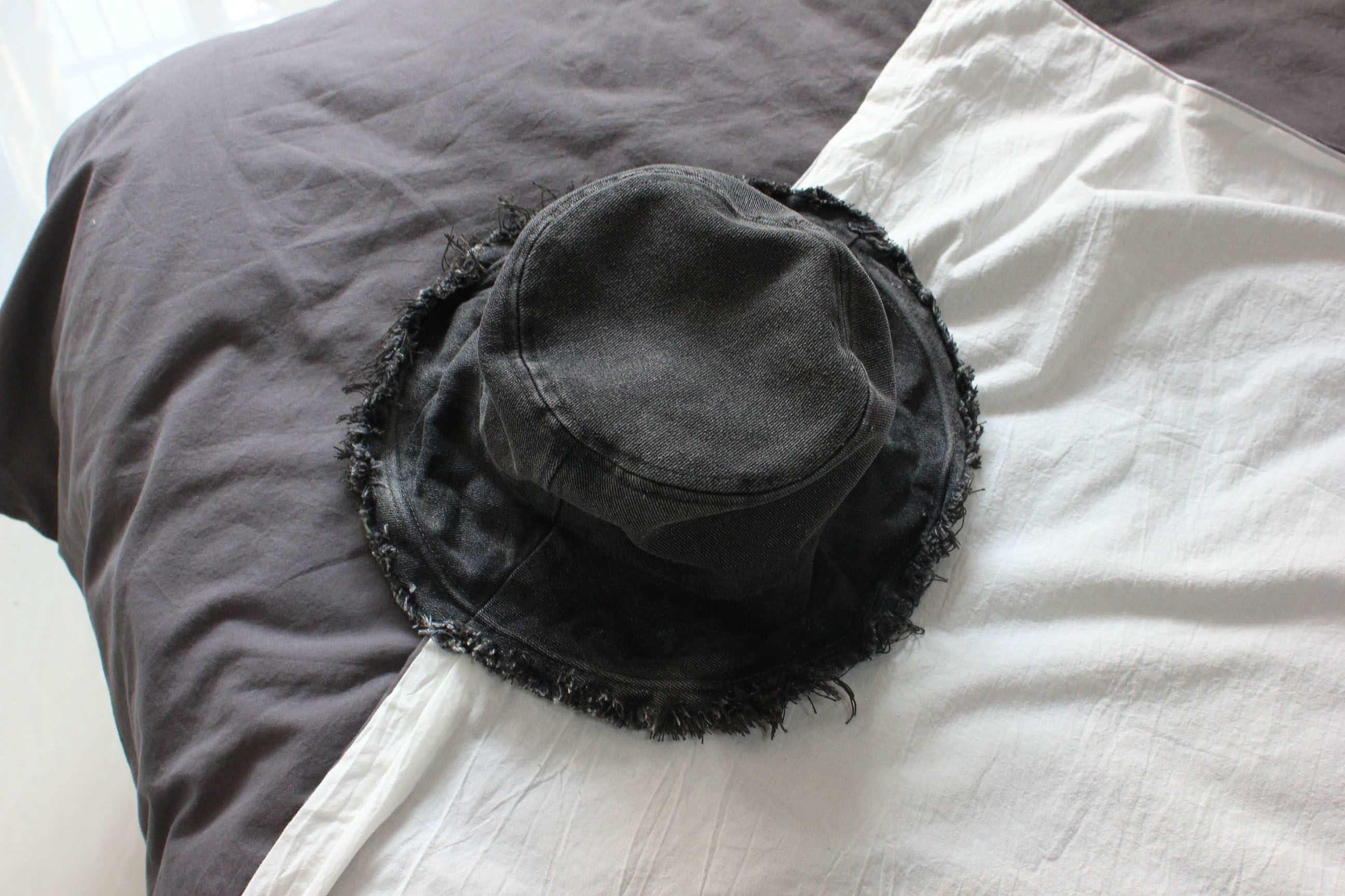 四月复古做旧水洗渔夫帽磨边盆帽子