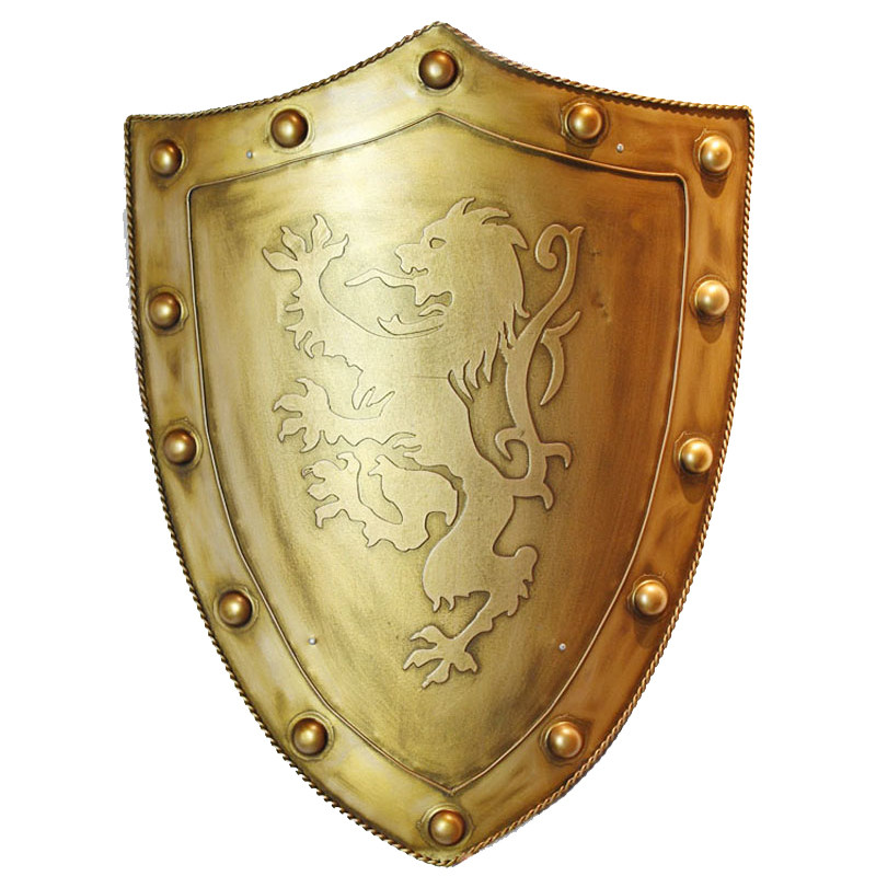 中世纪立体欧式金色做旧铁艺盾牌壁饰墙面挂件壁饰