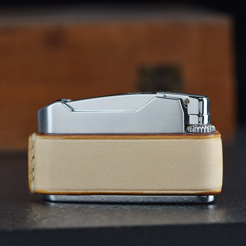 日本正品王子prince复古充气打火机真皮纯手雕樱花彩绘创意礼品