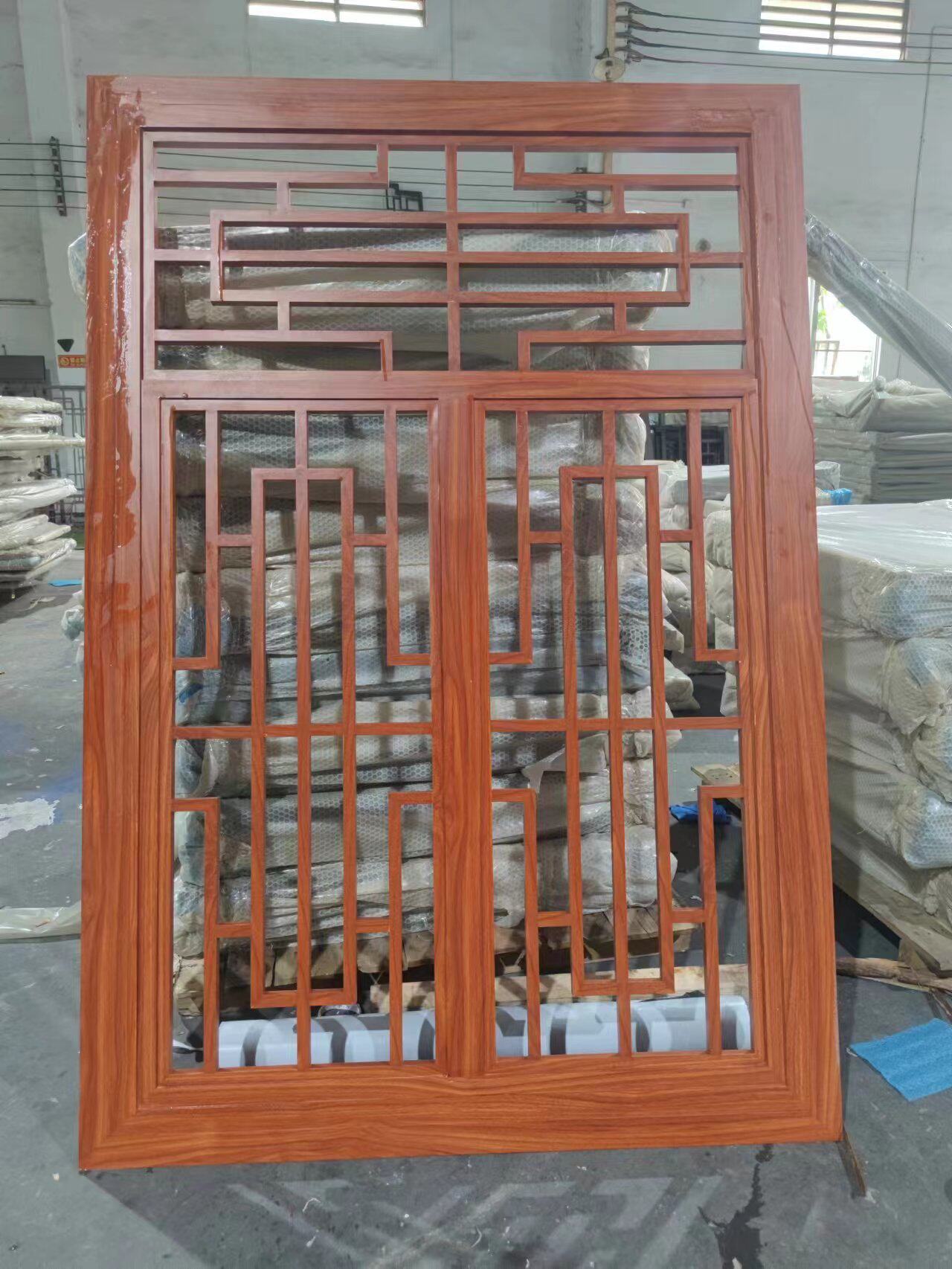 铝合金窗花铝花格中式木纹仿古防盗防护网窗户阳台铝板