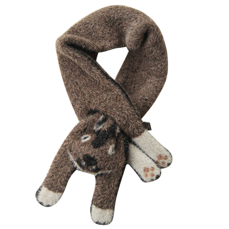 蜜桃未来定制保暖毛绒兔子动物围脖情侣毛毛围巾