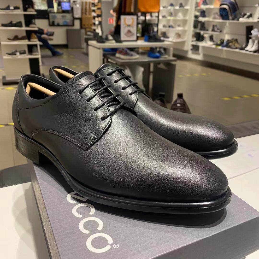 ecco正品代购爱步男士春秋系带尖头头大码商正装皮鞋