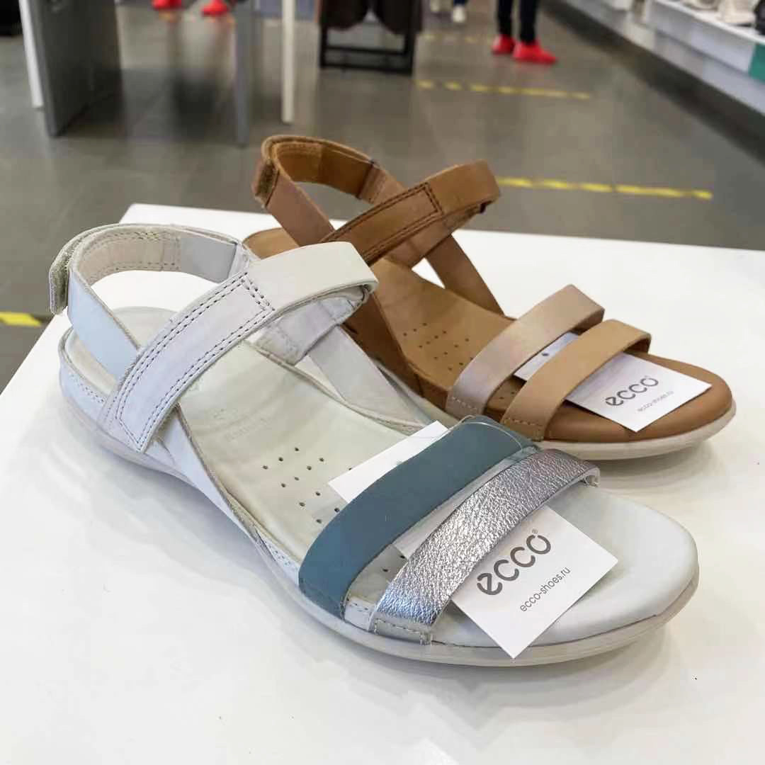 ecco爱步凉鞋代购平底拼色魔术休闲舒适女鞋时装凉鞋