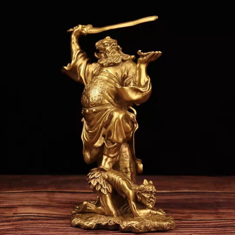 钟馗摆件工艺品纯铜铜斩鬼拿剑家居饰品客厅摆件