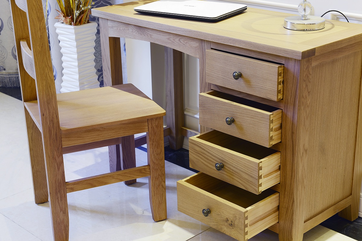 美国进口白橡木 简约 实木写字台 书桌 电脑桌椅出口英国