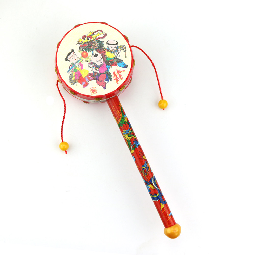 婴儿宝宝抓握训练0-1岁乐器拨浪鼓可啃男孩女孩摇铃拨浪鼓