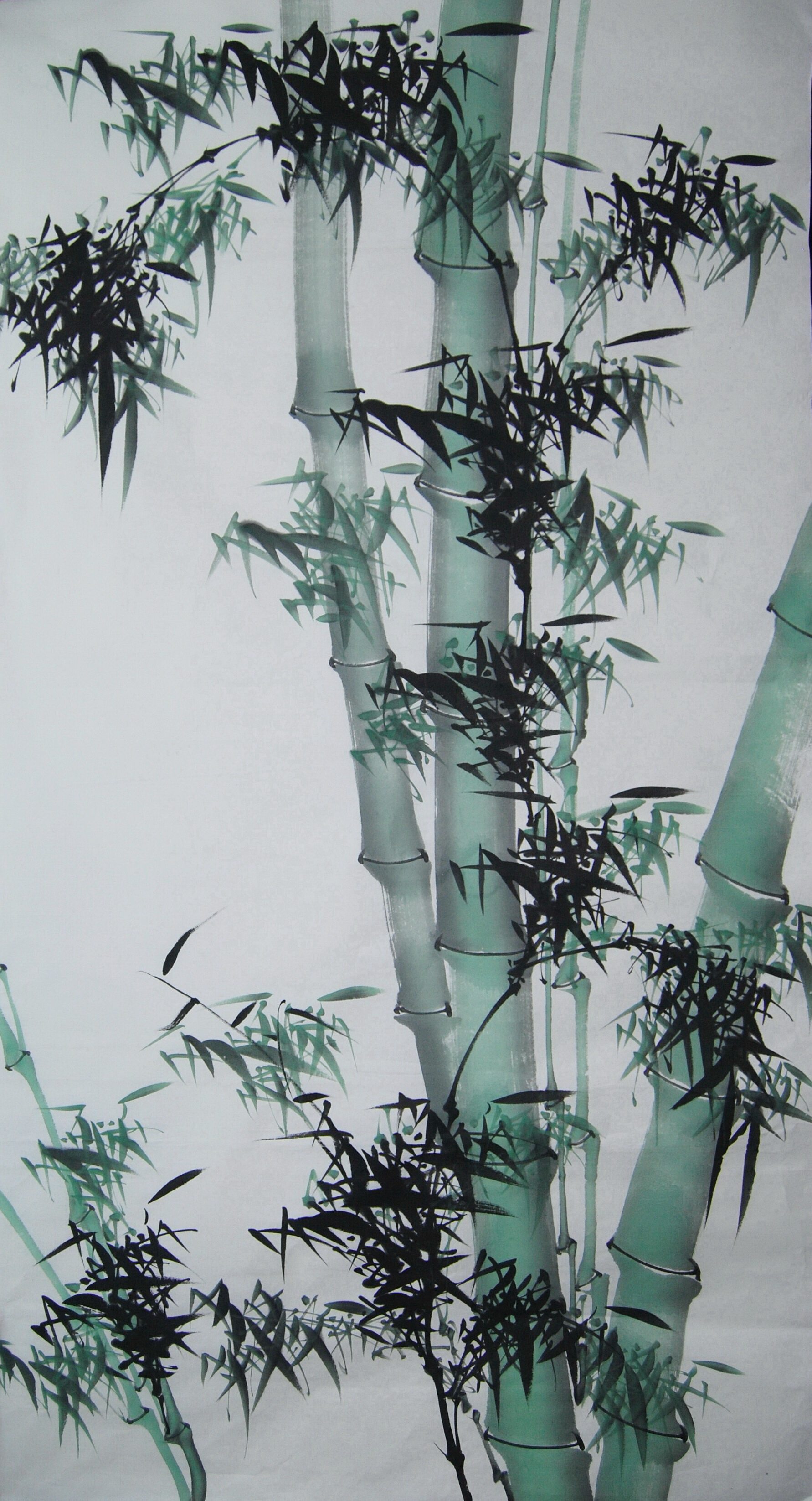 水墨装饰画客厅办公室竹报平安国画真迹手绘字画竖幅国画