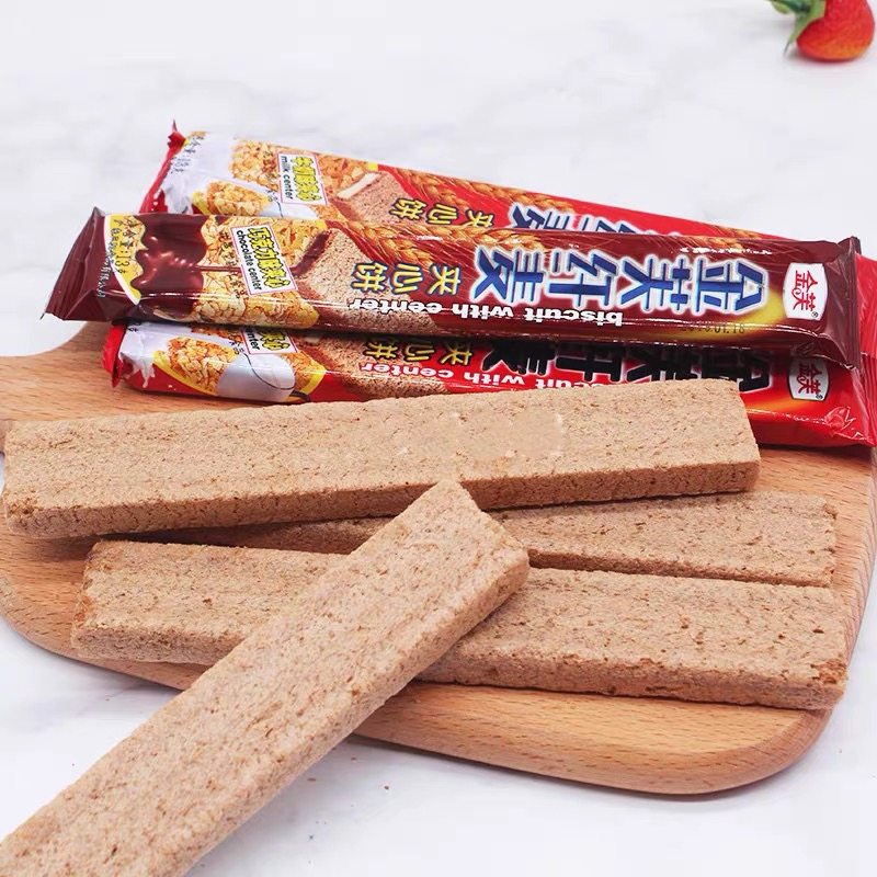 金芙纤麦巧克力威化饼干长条夹心盒装儿童零食巧克力制品