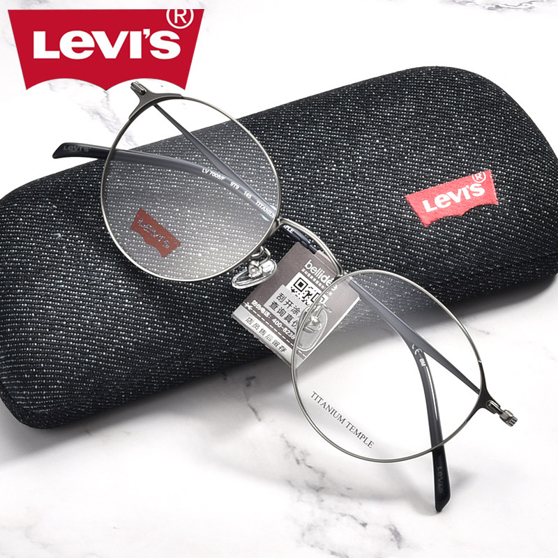 眼镜levis李维斯品牌镜框复古小圆显瘦韩版潮女眼镜架