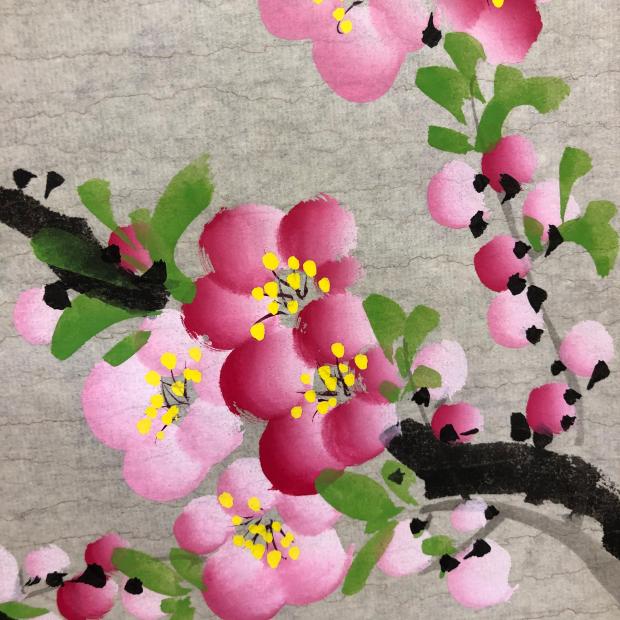 花鸟梅花手绘斗方小品国画小写写意风水招财国画