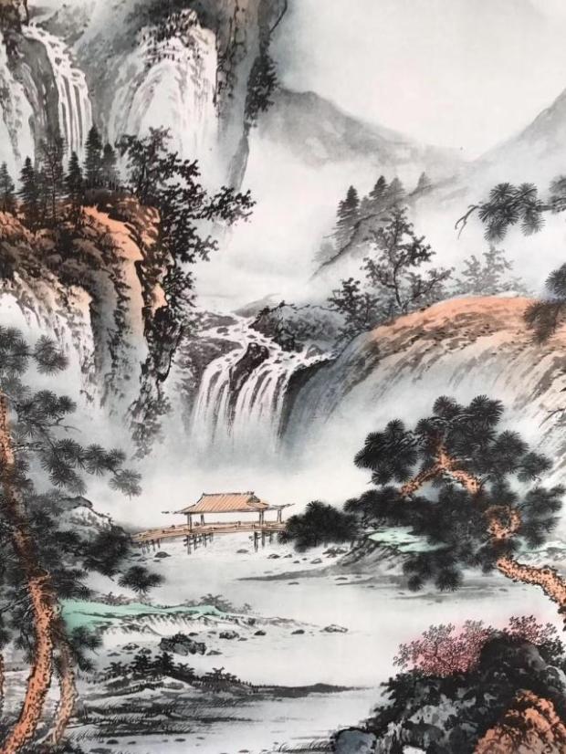 国画字画丈二工笔系列溪山游归白水山水画聚宝盆国画
