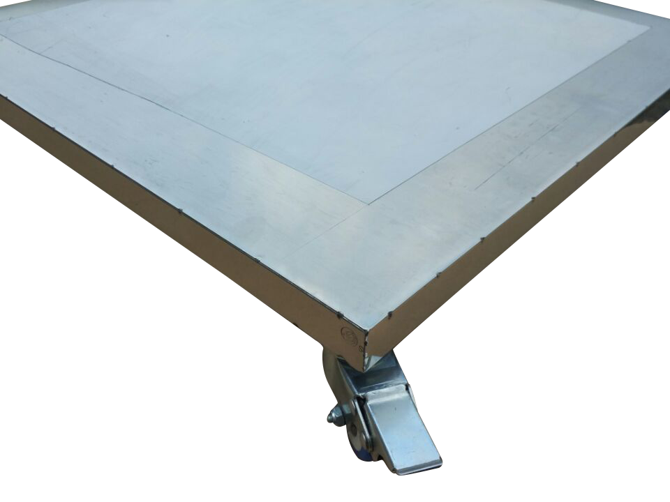 304不锈钢架钢板带轮移动空调柜机室外机托架空气能底座微波炉架