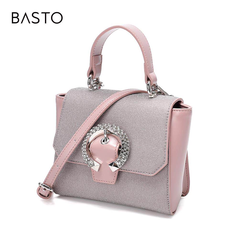 百思图2020春季新款商场同款时尚水钻装饰手提女士包袋