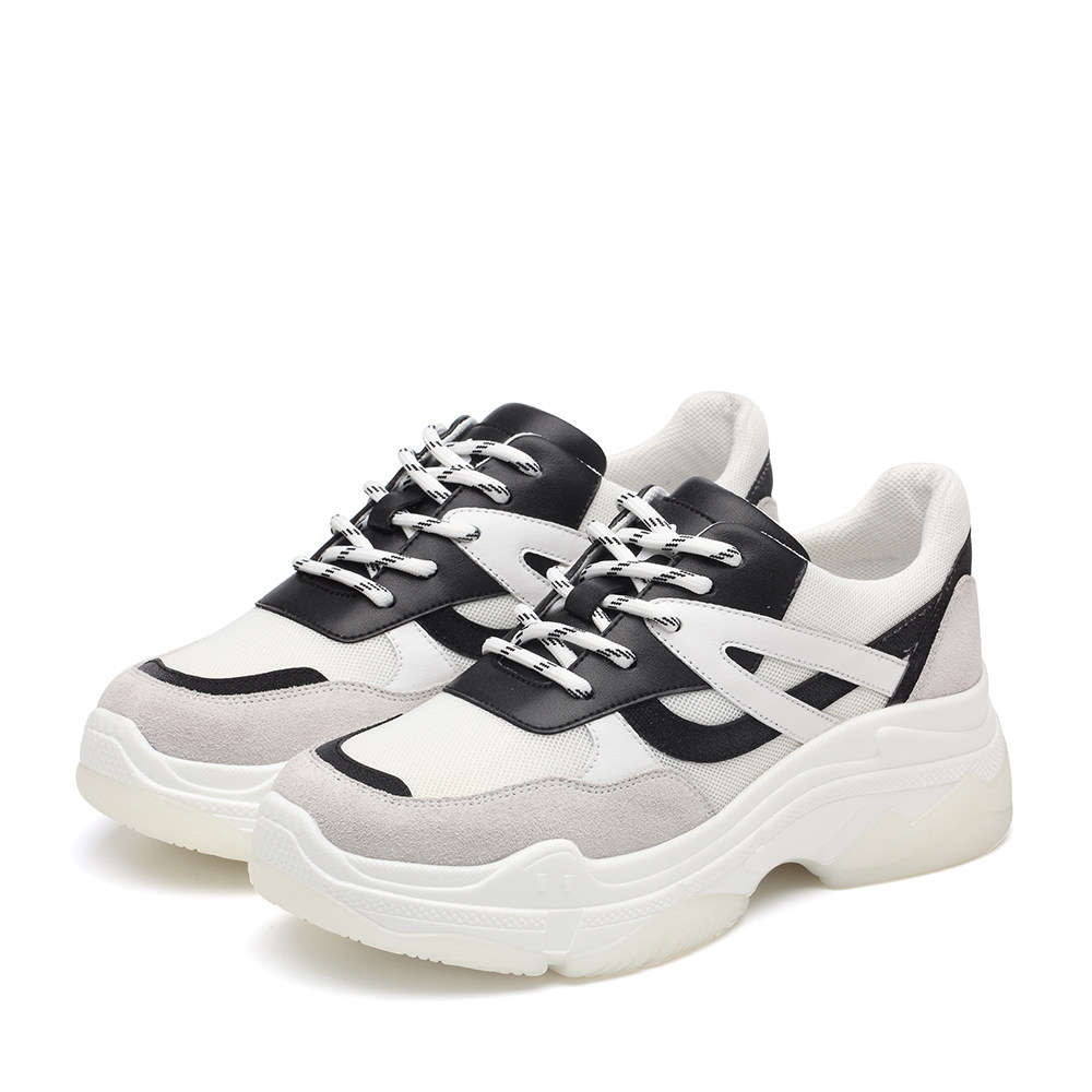 basto/百思图2018秋季专柜同款系带老爹鞋女休闲鞋ysr11cm8