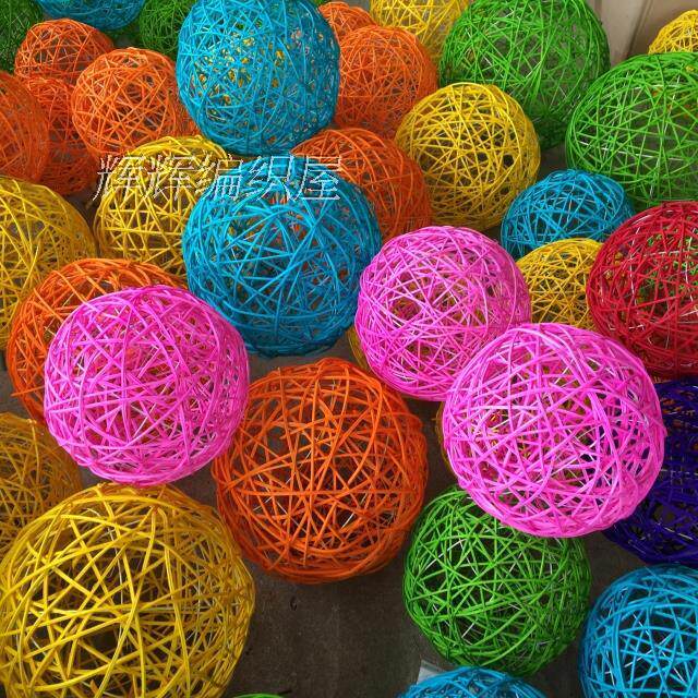 10cm 饰花球 彩色藤球 幼儿园装 厘米藤球 婚庆装 饰藤球 商场装 饰