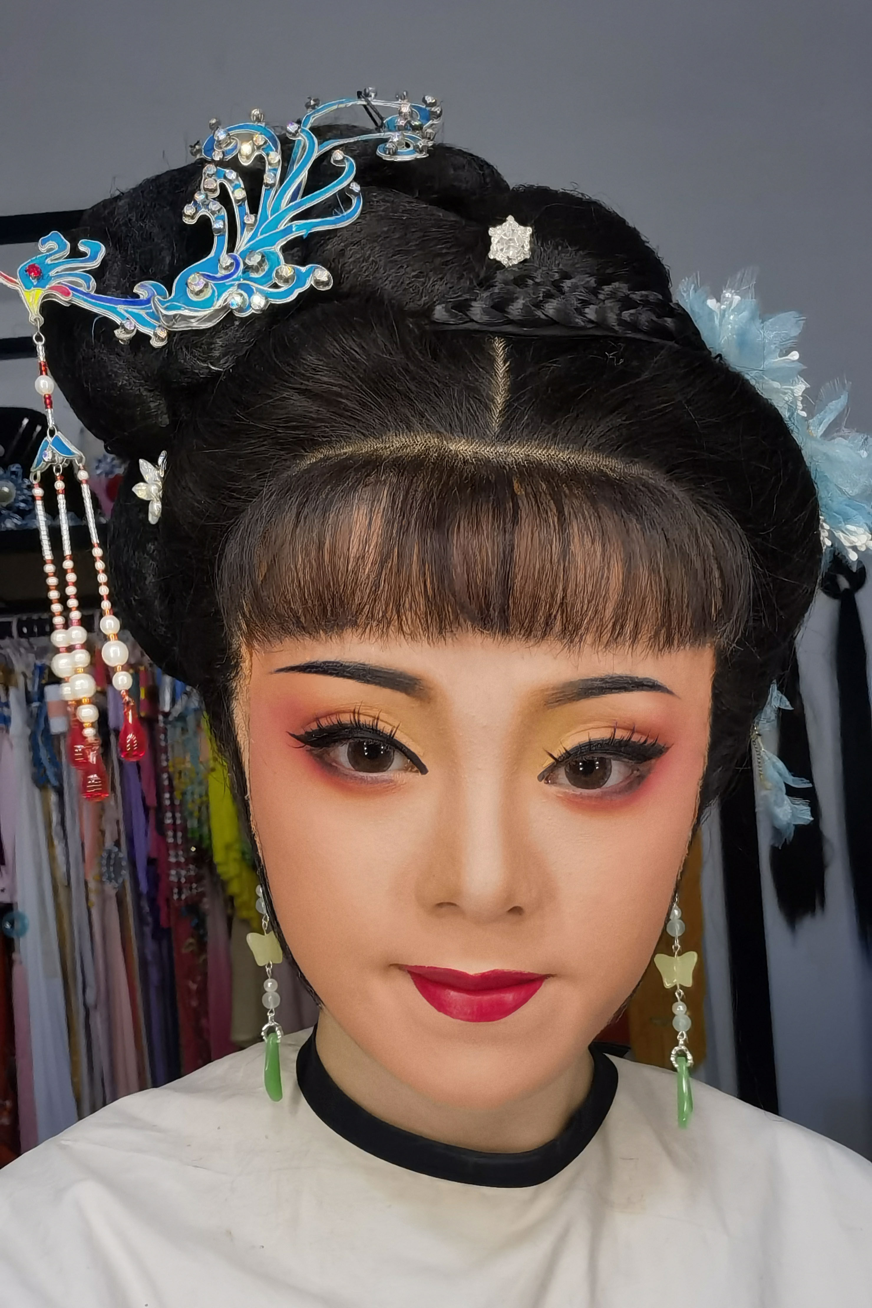 耳环花旦蝶语戏曲玉蝴蝶长款越剧黄梅戏锡剧手工耳环