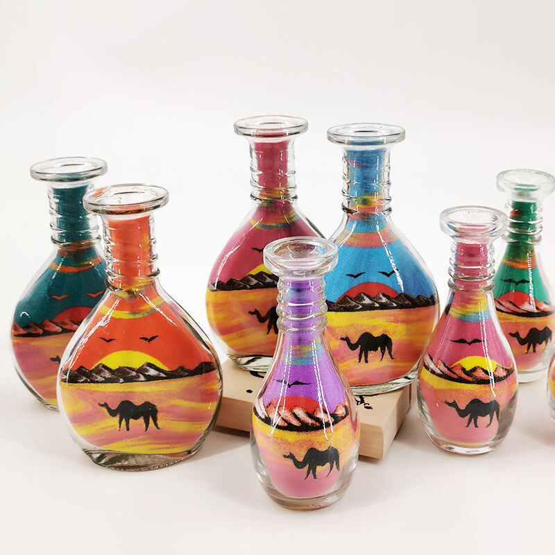 敦煌特色手工手工制制作沙画瓶沙瓶画五色沙彩办公沙画