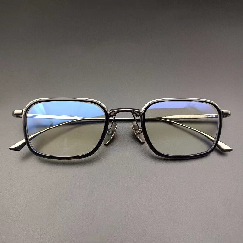 倪永孝同款 眼镜日系复古方形吴镇宇眼镜框男纯钛近视大脸潮配近视抖