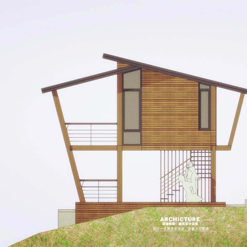 现代国外创意架空小木屋木结构休息驿站眺望望台其它设计服务