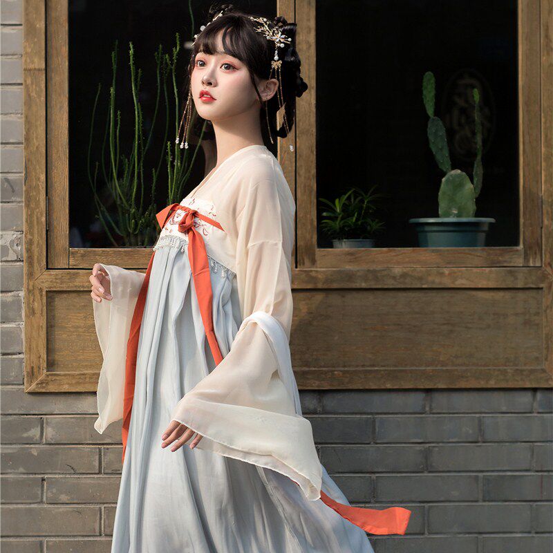 栾凰齐腰汉元素齐胸小个子女生套装原创汉服女超汉服
