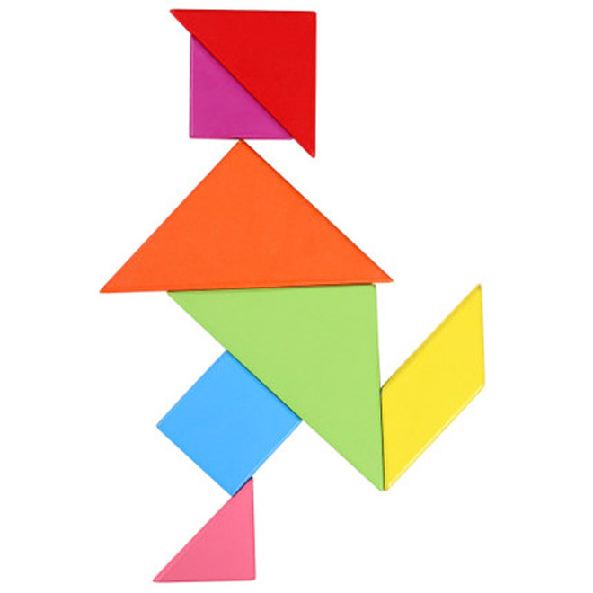 儿童木质七巧板教具 学生用一年级7七巧板智力拼图 幼儿园 益智