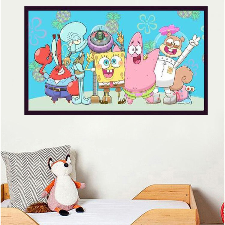 海绵宝宝十字绣2022新款可爱动漫卡通儿童小件手工刺绣十字绣套件