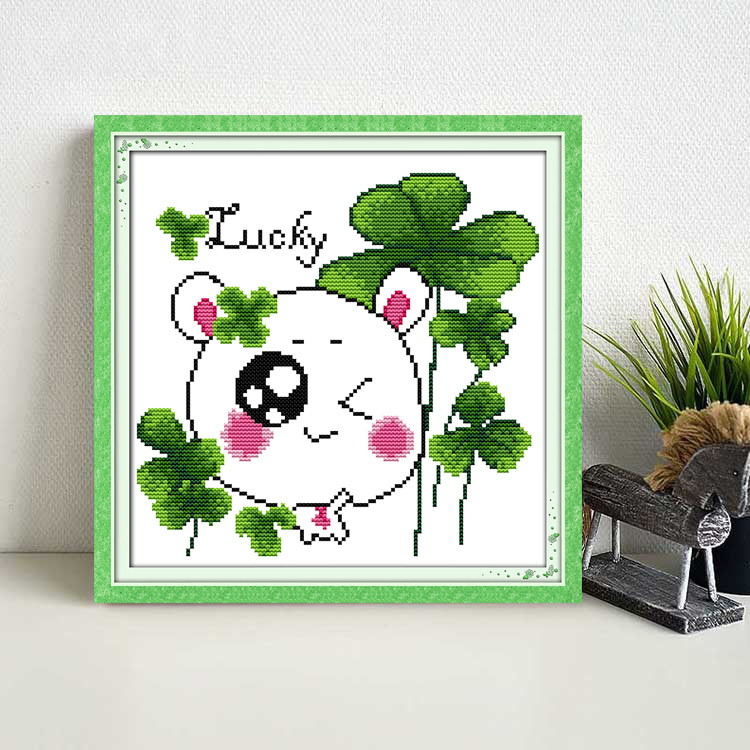 学生小件十字绣幸运草卡通四叶草手工花卉新手简单十字绣套件