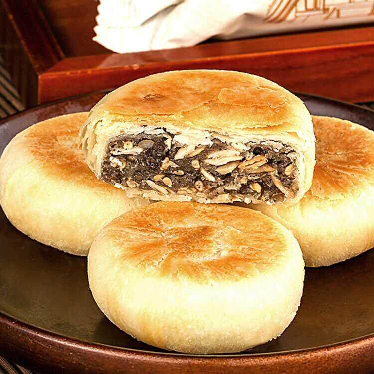 中华老字号老式苏式月饼杭州特产酥皮传统酥饼多味椒盐百果