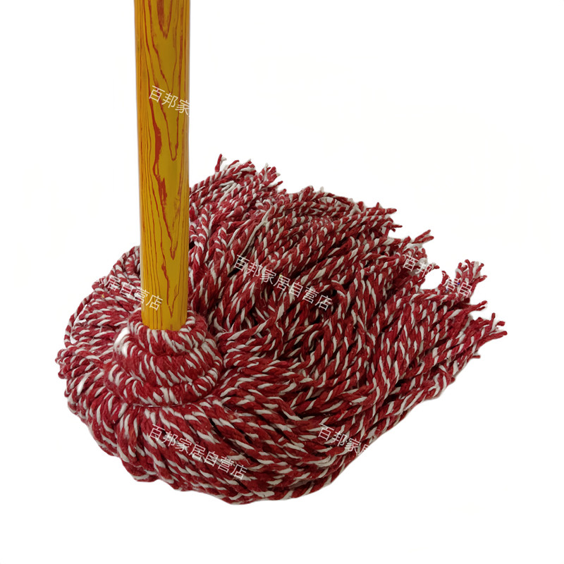 拖把老式纯棉棉线家用圆头木杆墩布吸水一拖净水拖