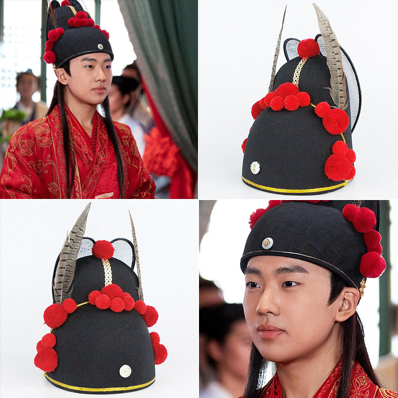影视帽子发冠配饰婚服男士婚礼汉字同款古装剧帽子