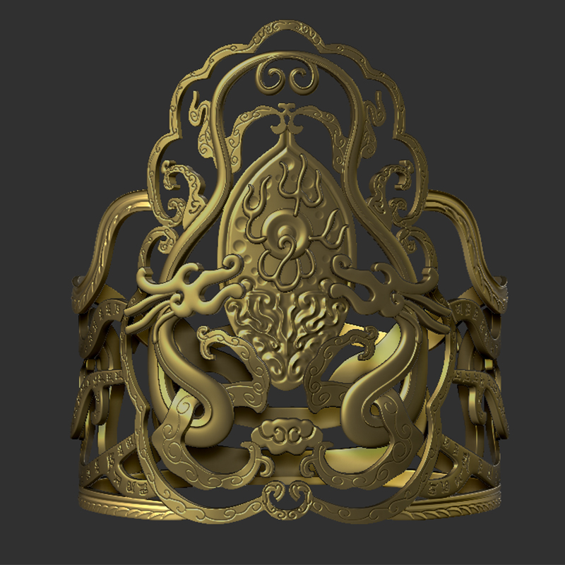 明朝朱元璋皇帝头冠树脂材质3d打印锦衣卫侍卫发饰