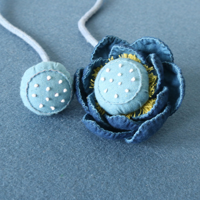 刺子绣立体莲花材料包莲蓬头荷花手工diy布艺茶艺装饰挂饰附模板