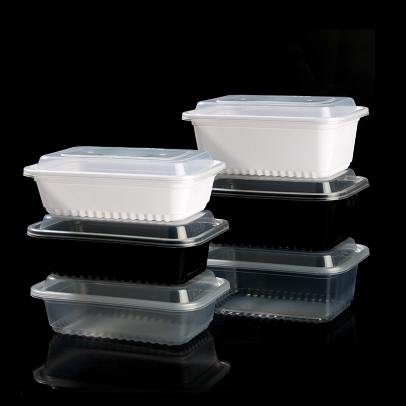 700ml一次性快餐盒饭盒加厚高档塑料打包黑色外卖一次性餐盒