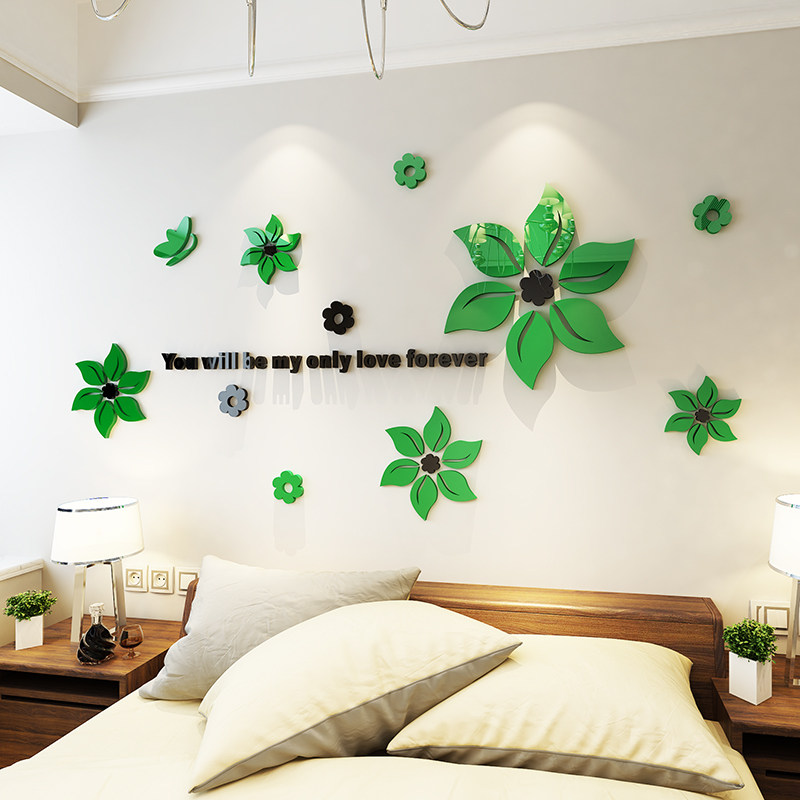 创意3d亚克力立体墙贴自粘客厅沙发卧室电视墙贴