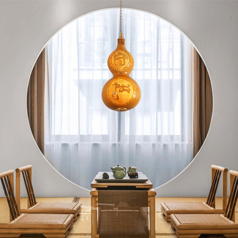 定制葫芦吊灯创意个性可定做文字图案新中式卧室茶室吧台玄关灯具