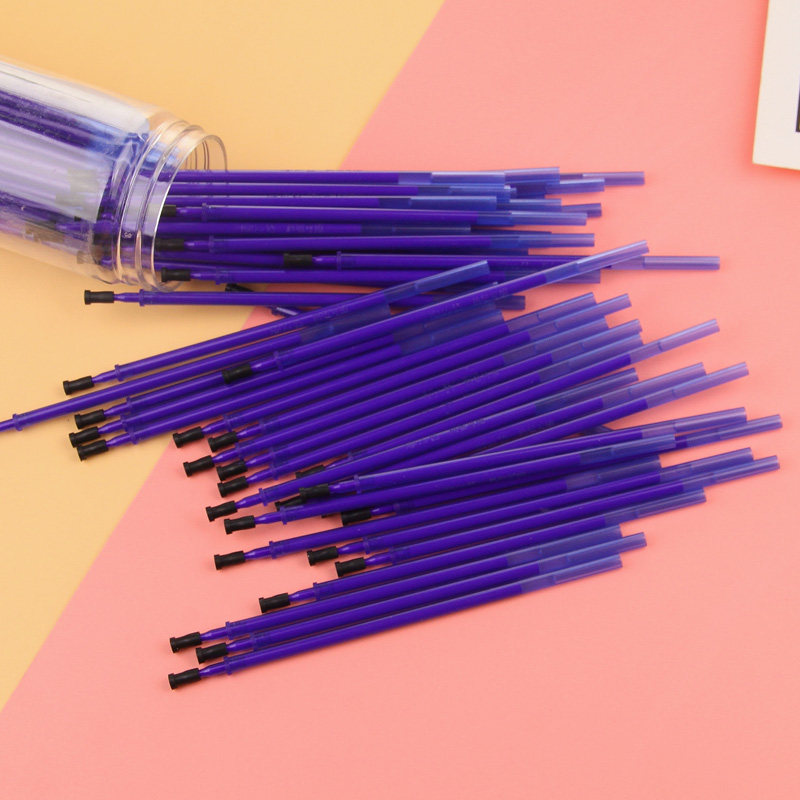 听雨轩可擦笔芯蓝色针管热可中性笔替芯60支摩擦中性笔