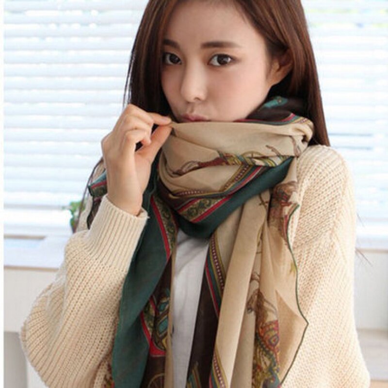围巾女春秋冬季韩国棉麻长款小丝丝巾披肩两用保暖披肩