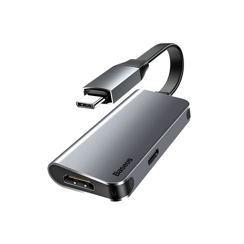 倍思type-c转hdmi转接器苹果电脑macbookpro视频网络线hub转接头hdmi