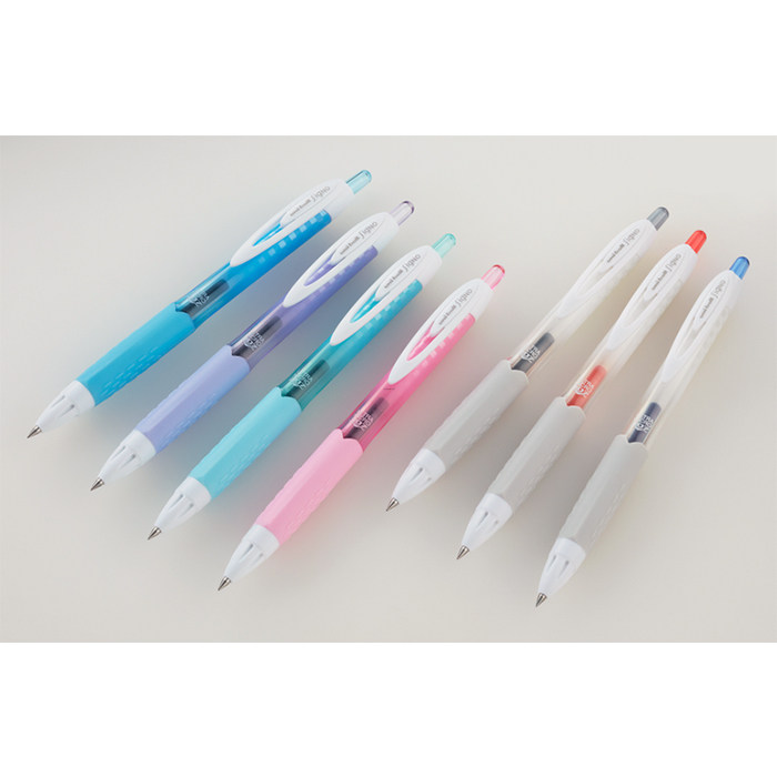 日本三菱umn-307按动中性笔 signo格纹彩色杆水笔 0.38/0.5mm