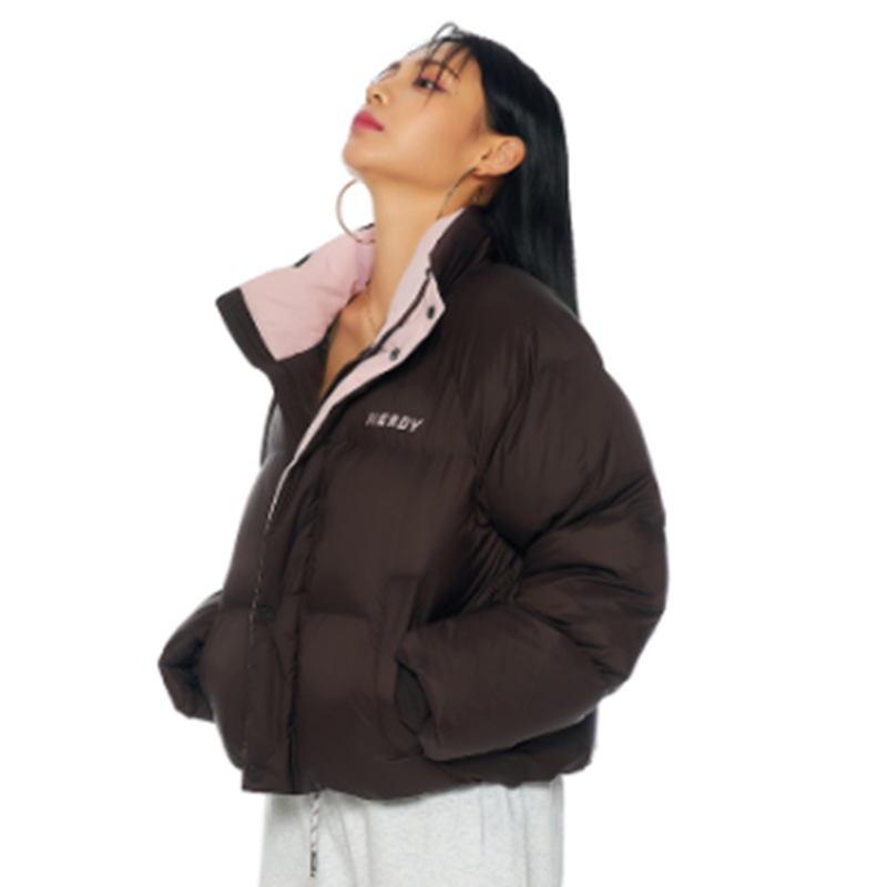 韩国nerdy正品专柜女士短款羽绒服男女女同潮牌羽绒服