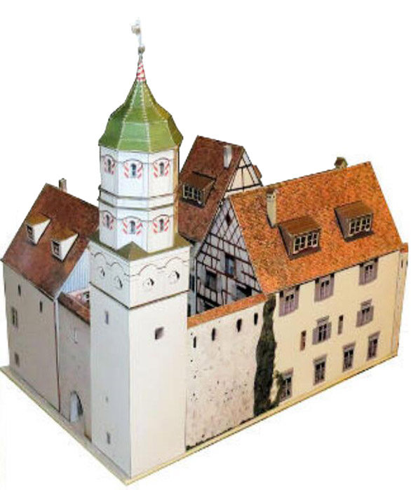 儿童房屋城市建筑古典模型手工纸质3d立体手工折纸