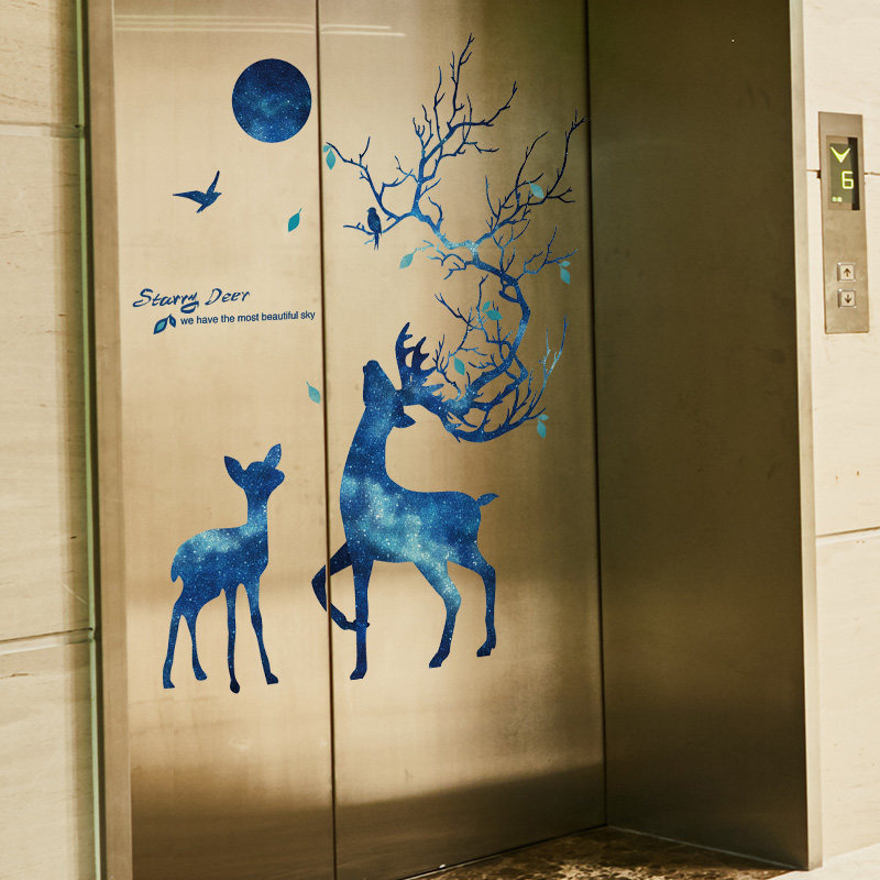 电梯贴纸卡通装饰贴画商场扶梯提示创意个性墙贴墙贴