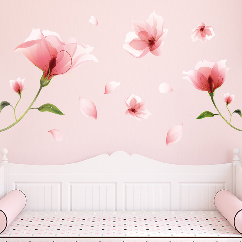 卧室床头温馨浪漫花朵墙壁装饰图案自粘贴纸贴画墙贴