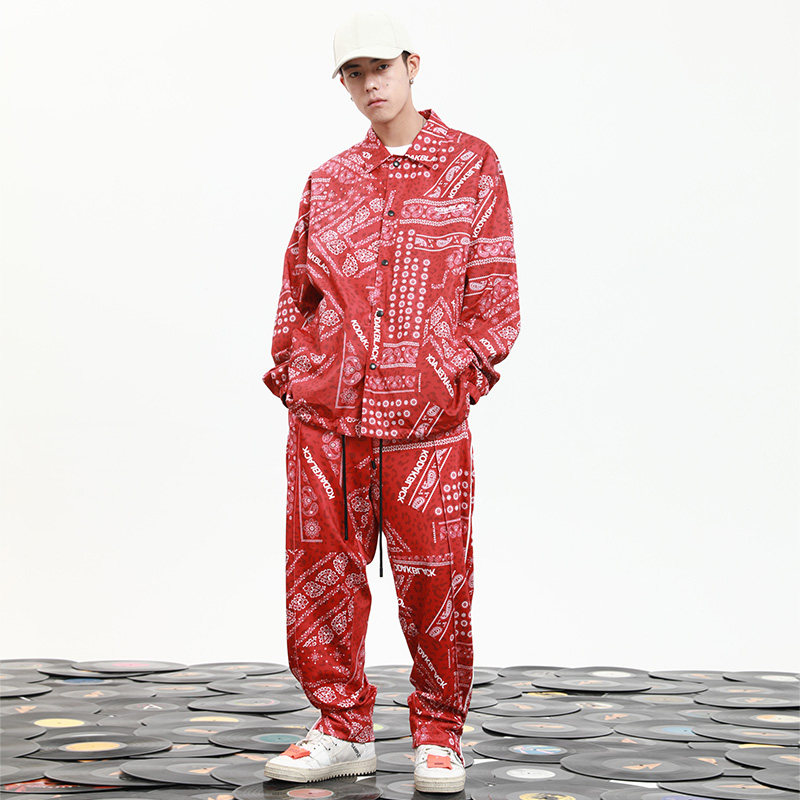 kodakblack20秋豹腰果情侣外套男潮潮牌国潮宽松嘻哈夹克