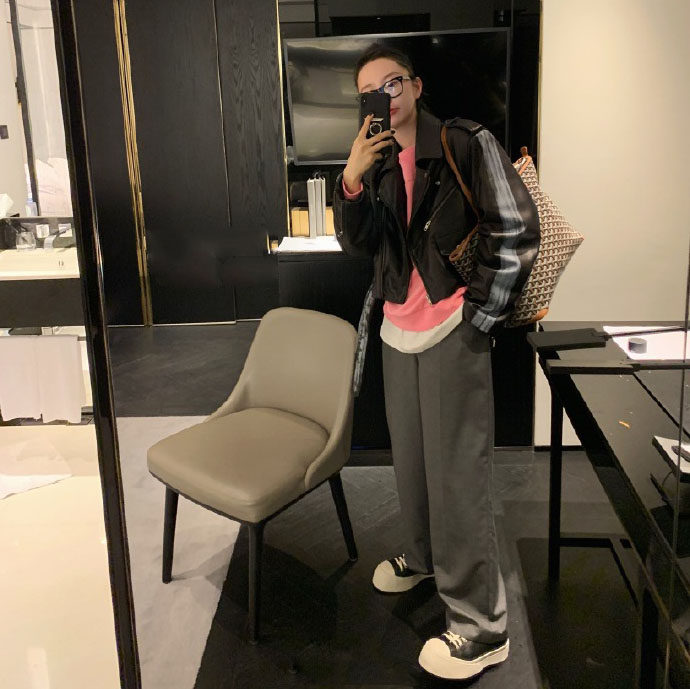 网红mona阿希哥同款系带帆布鞋松糕厚底小皮鞋增高低帮大头鞋女潮